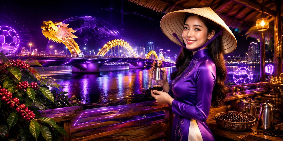 Người dùng Đà Nẵng đội nón lá đặt cược trực tuyến trên bãi biển hiện đại